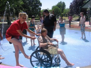 Staying cool at the water park!