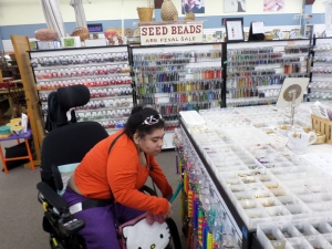 Veronica really liked the bead store!